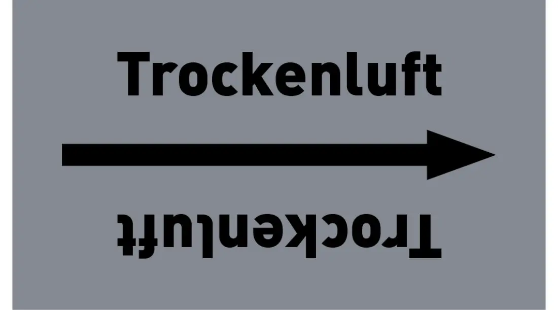 Kennzeichnungsband Trockenluft grau/schwarz ab Ø 50 mm 33 m/Rolle