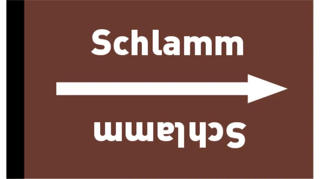 Kennzeichnungsband Schlamm braun/weiß bis Ø 50 mm 33 m/Rolle