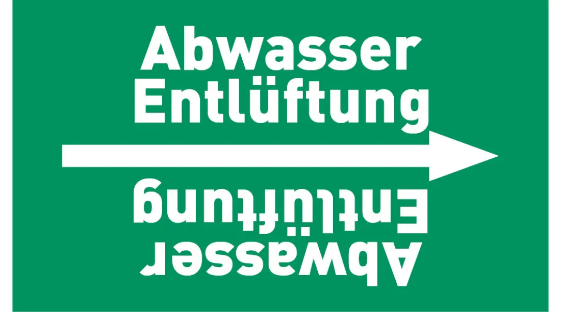 Kennzeichnungsband Abwasser Entlüftung grün/weiß ab Ø 50 mm 33 m/Rolle