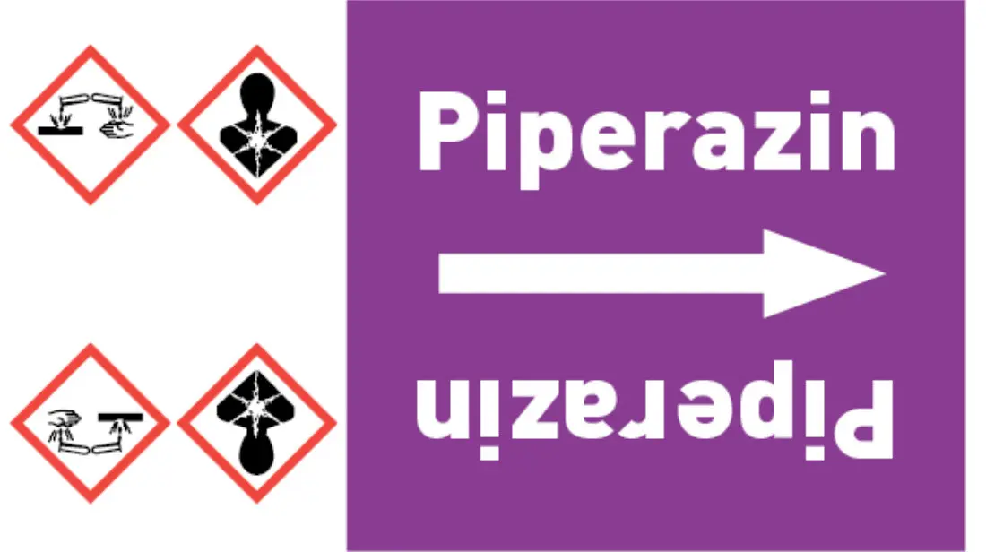 Kennzeichnungsband Piperazin violett/weiß bis Ø 50 mm 33 m/Rolle