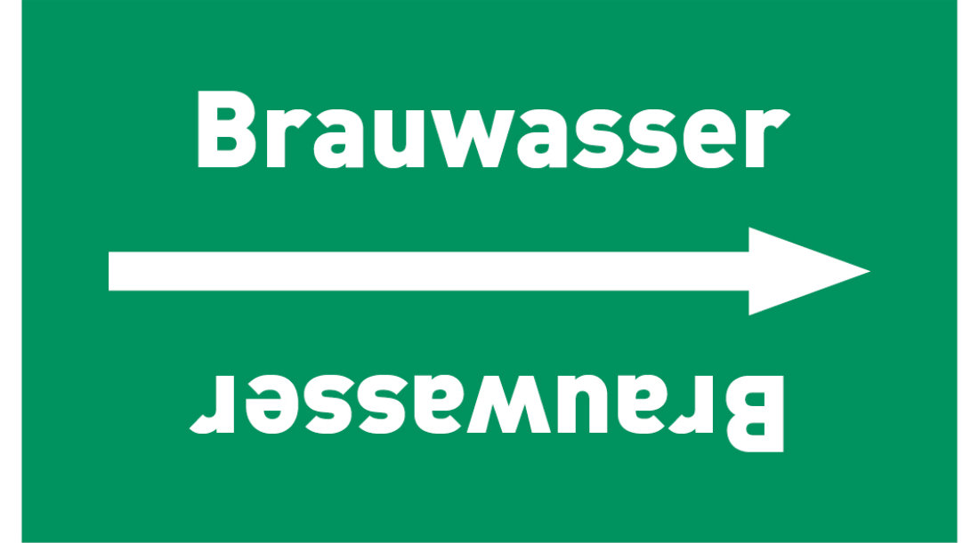 Kennzeichnungsband Brauwasser grün/weiß ab Ø 50 mm 33 m/Rolle