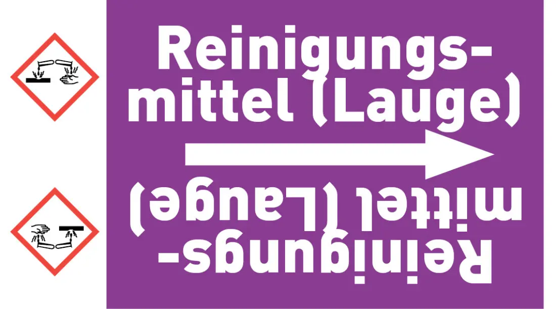 Kennzeichnungsband Reinigungsmittel (Lauge) violett/weiß ab Ø 50 mm 33 m/Rolle