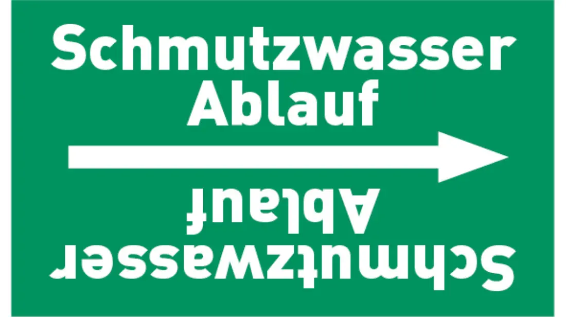 Kennzeichnungsband Schmutzwasser Ablauf grün/weiß bis Ø 50 mm 33 m/Rolle