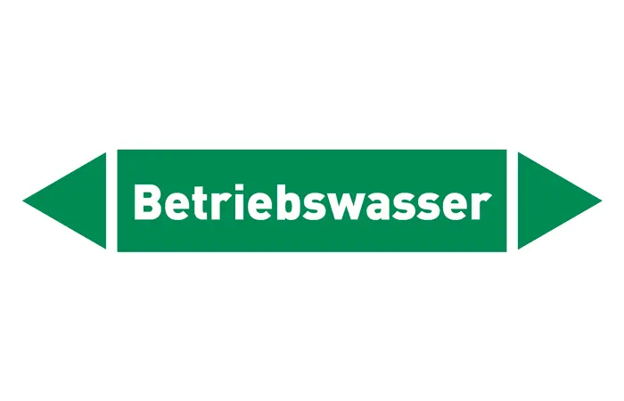 Pfeil Betriebswasser grün/weiß 125x25 mm