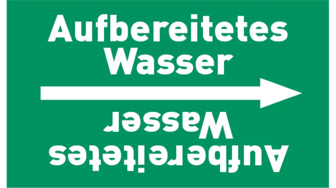 Kennzeichnungsband Aufbereitetes Wasser grün/weiß bis Ø 50 mm 33 m/Rolle