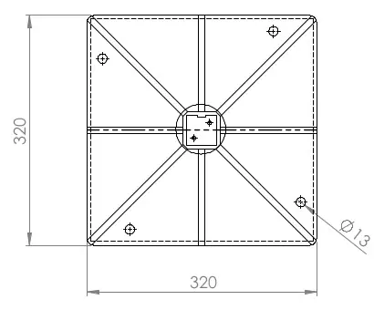 10 Stück Dachmontagefuß ECO 320x320 mm 200 kg/Fuß