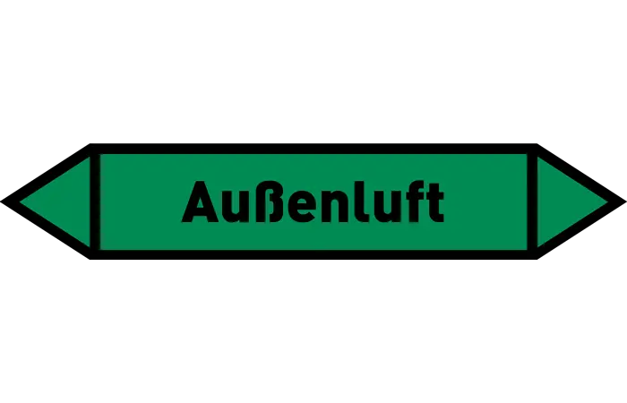 Pfeil Außenluft grün/schwarz 215x40 mm