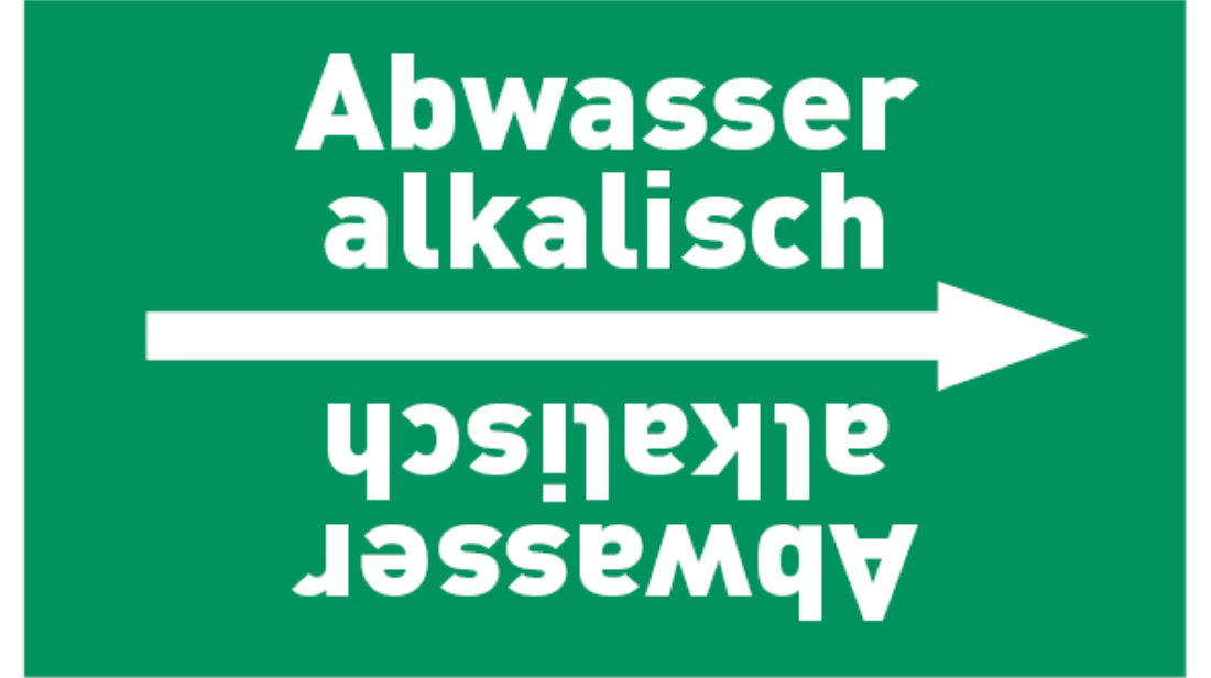 Kennzeichnungsband Abwasser alkalisch grün/weiß bis Ø 50 mm 33 m/Rolle