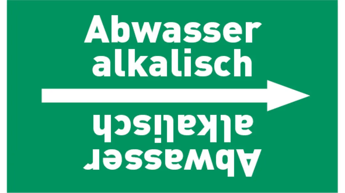 Kennzeichnungsband Abwasser alkalisch grün/weiß bis Ø 50 mm 33 m/Rolle