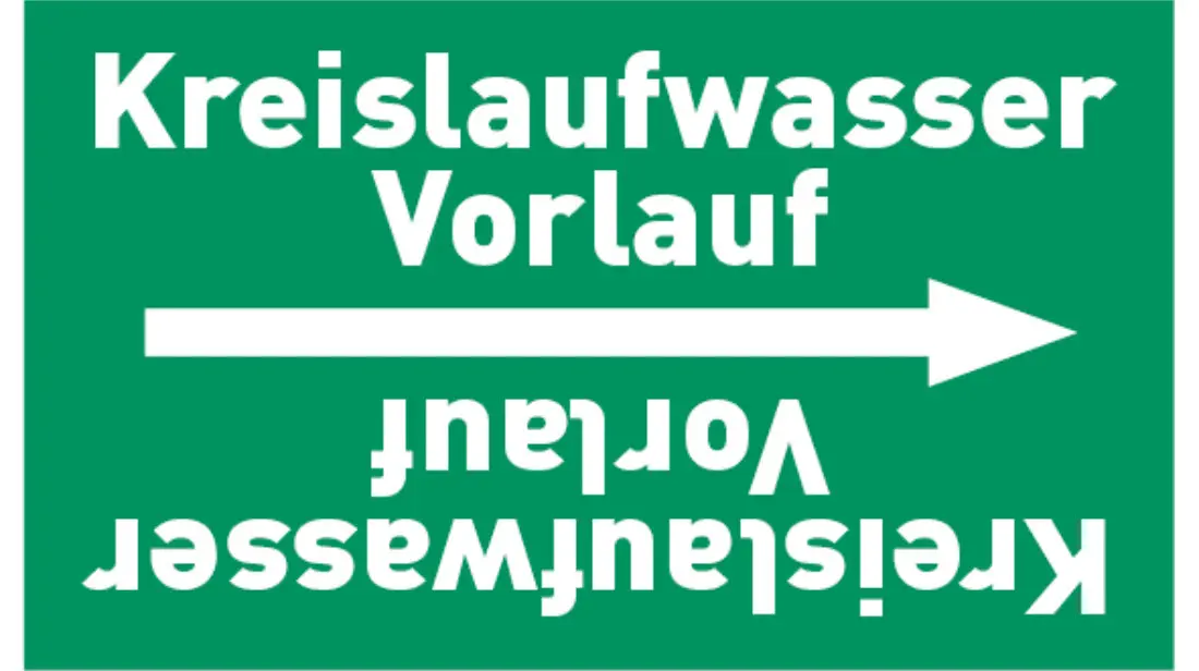 Kennzeichnungsband Kreislaufwasser Vorlauf grün/weiß bis Ø 50 mm 33 m/Rolle