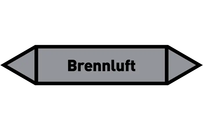 Pfeil Brennluft grau/schwarz 125x25 mm