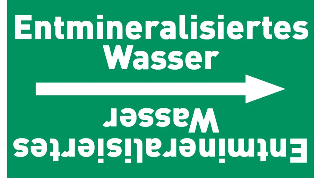 Kennzeichnungsband Entmineralisiertes Wasser grün/weiß ab Ø 50 mm 33 m/Rolle