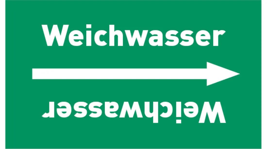 Kennzeichnungsband Weichwasser grün/weiß bis Ø 50 mm 33 m/Rolle