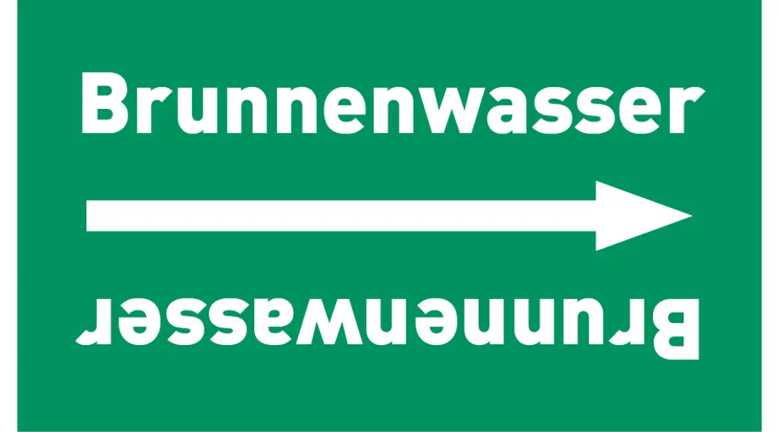 Kennzeichnungsband Brunnenwasser grün/weiß, ab Ø 50 mm 33 m/Rolle