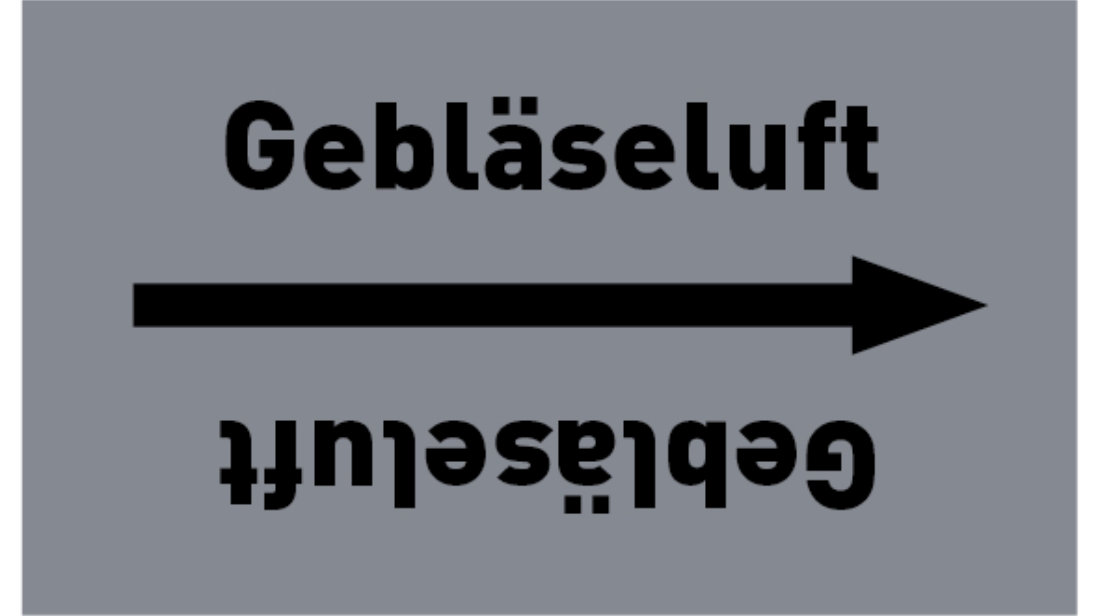 Kennzeichnungsband Gebläseluft grau/schwarz bis Ø 50 mm 33 m/Rolle