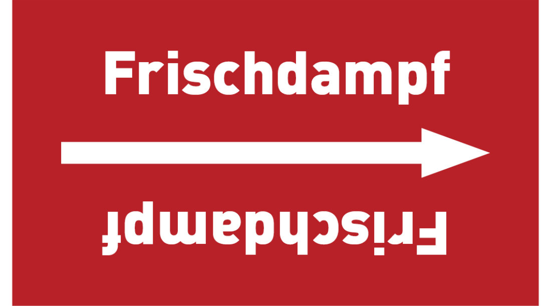Kennzeichnungsband Frischdampf rot/weiß ab Ø 50 mm 33 m/Rolle