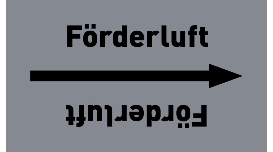 Kennzeichnungsband Förderluft grau/schwarz ab Ø 50 mm 33 m/Rolle
