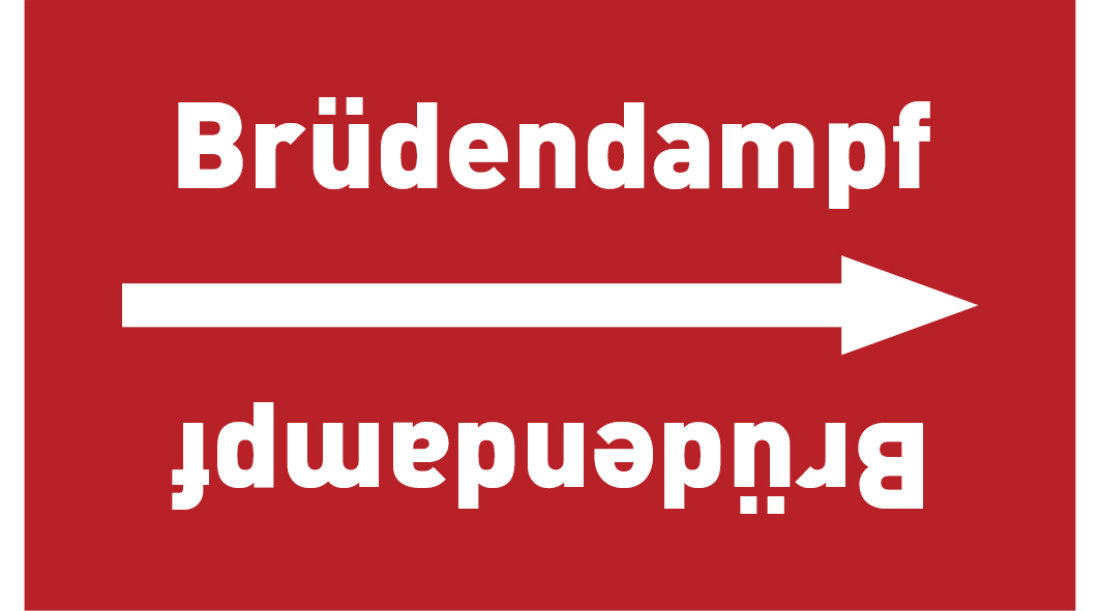 Kennzeichnungsband Brüdendampf rot/weiß ab Ø 50 mm 33 m/Rolle