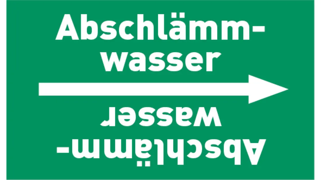 Kennzeichnungsband Abschlämmwasser grün/weiß bis Ø 50 mm 33 m/Rolle