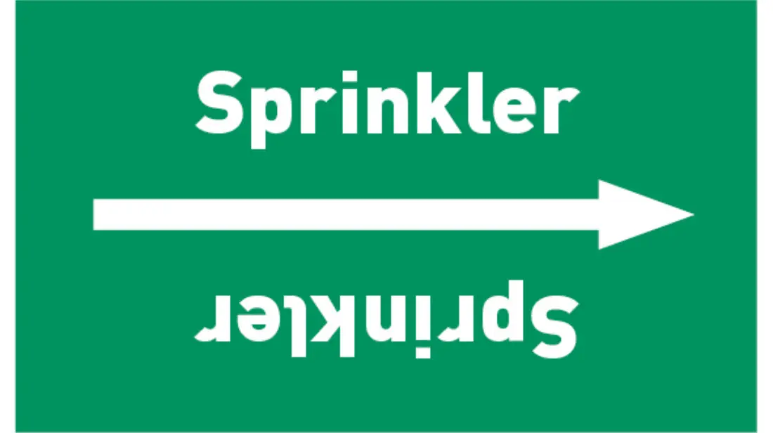 Kennzeichnungsband Sprinkler grün/weiß bis Ø 50 mm 33 m/Rolle