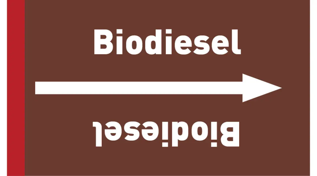 Kennzeichnungsband Biodiesel braun/weiß ab Ø 50 mm 33 m/Rolle