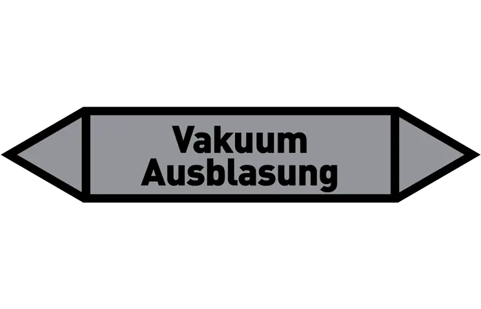 Pfeil Vakuum Ausblasung grau/schwarz 125x25 mm