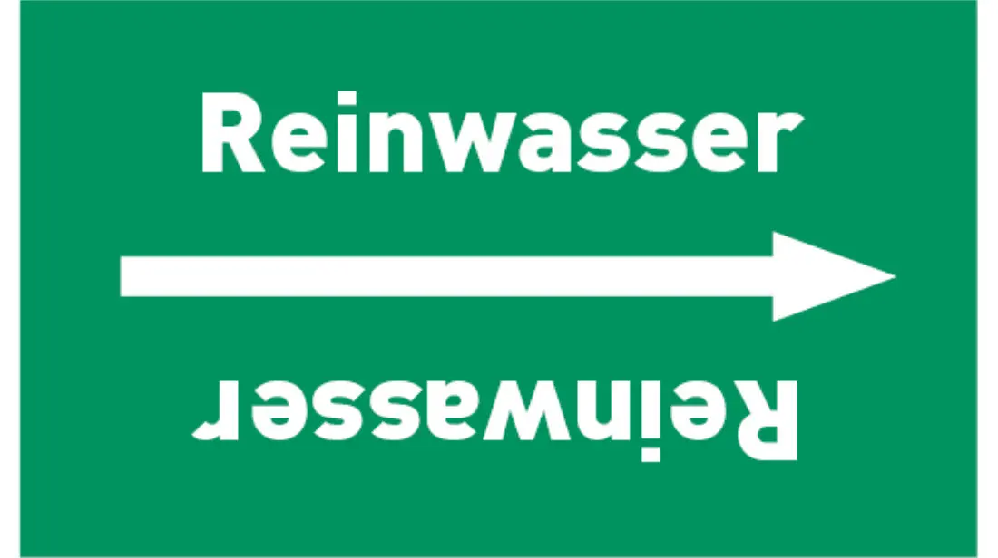 Kennzeichnungsband Reinwasser grün/weiß, bis Ø 50 mm 33 m/Rolle