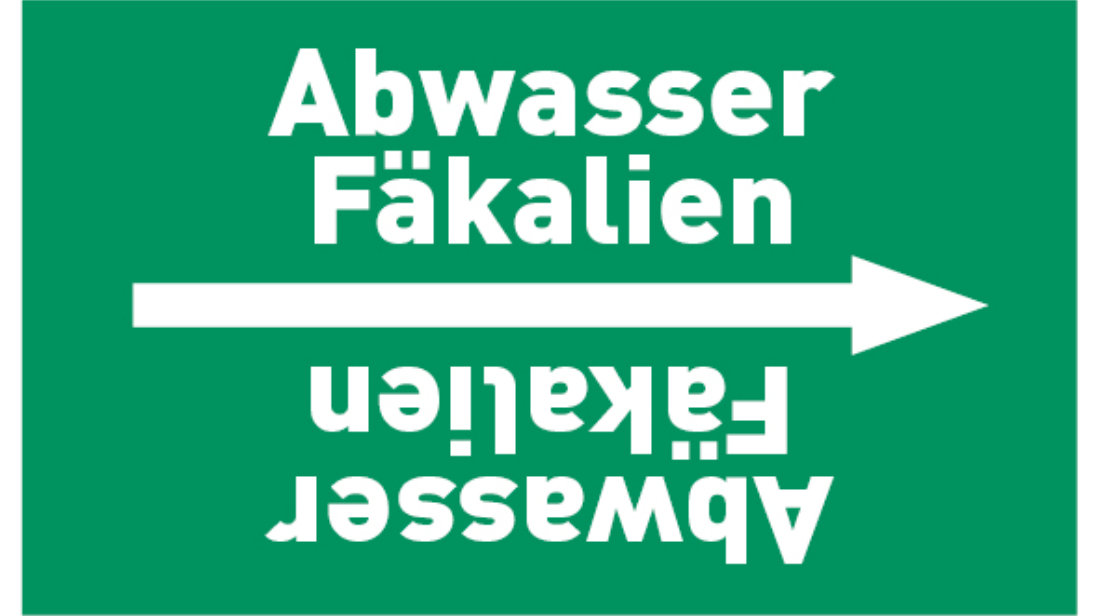 Kennzeichnungsband Abwasser Fäkalien grün/weiß bis Ø 50 mm 33 m/Rolle