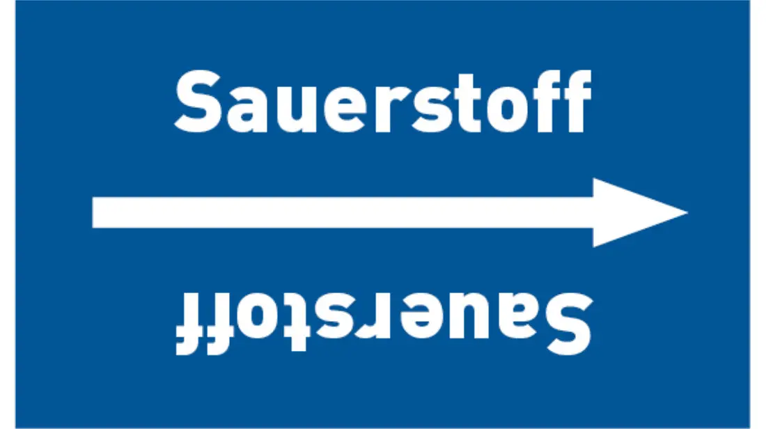 Kennzeichnungsband Sauerstoff blau/weiß, bis Ø 50 mm 33 m/Rolle