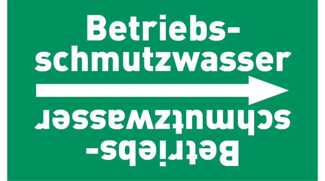 Kennzeichnungsband Betriebsschmutzwasser grün/weiß ab Ø 50 mm 33 m/Rolle