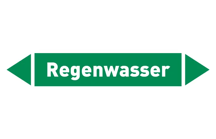 Pfeil Regenwasser grün/weiß 215x40 mm