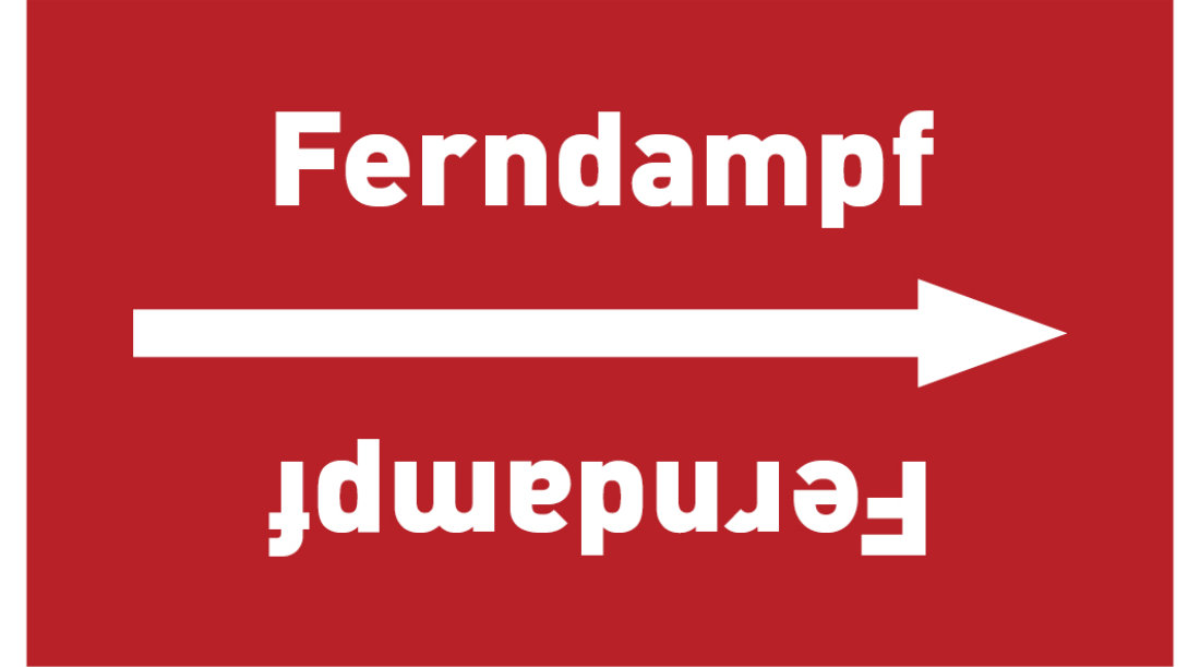 Kennzeichnungsband Ferndampf rot/weiß ab Ø 50 mm 33 m/Rolle