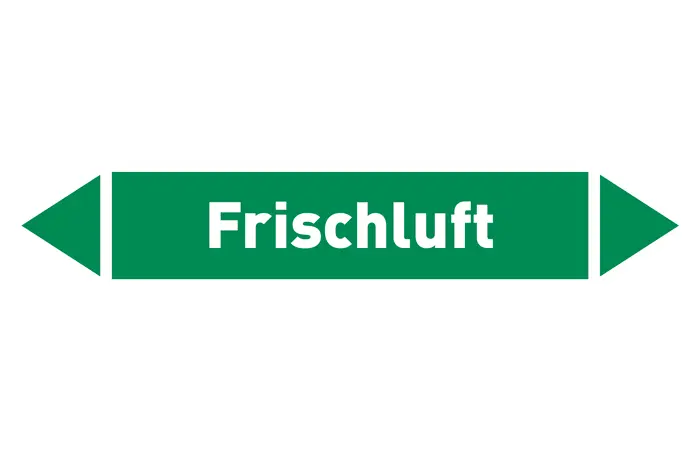 Pfeil Frischluft grün/weiß 215x40 mm