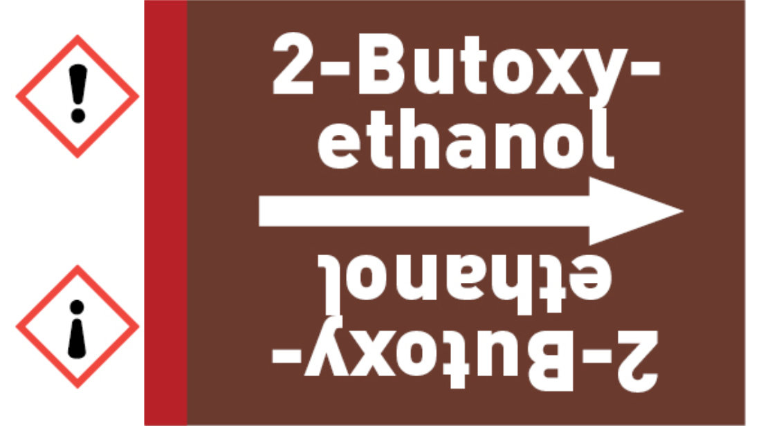 Kennzeichnungsband 2-Butoxyethanol braun/weiß bis Ø 50 mm 33 m/Rolle