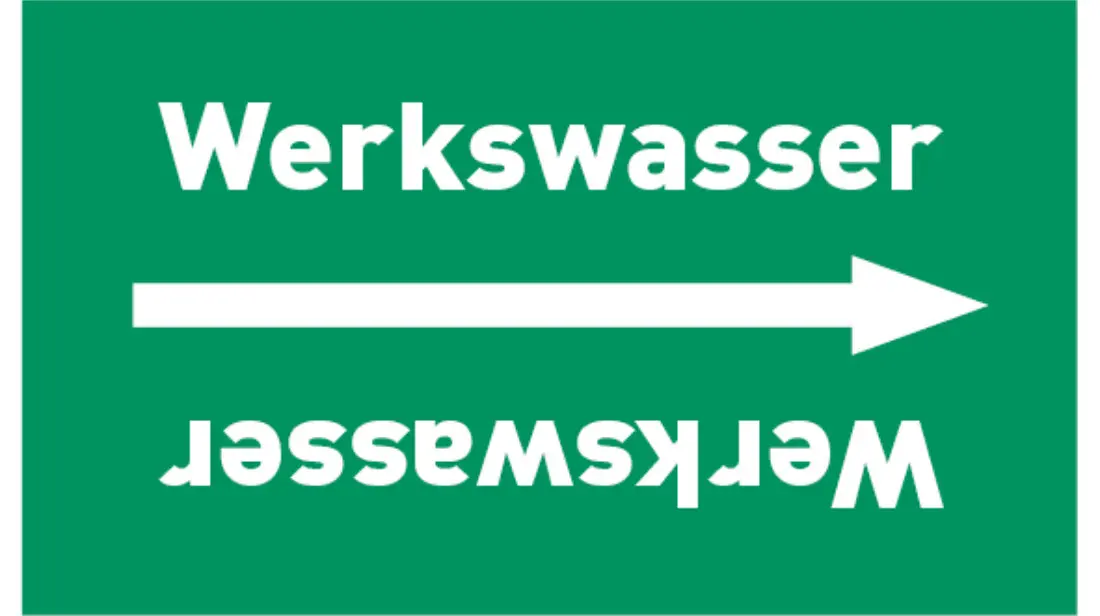 Kennzeichnungsband Werkswasser grün/weiß bis Ø 50 mm 33 m/Rolle