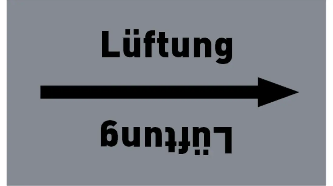 Kennzeichnungsband Lüftung grau/schwarz bis Ø 50 mm 33 m/Rolle