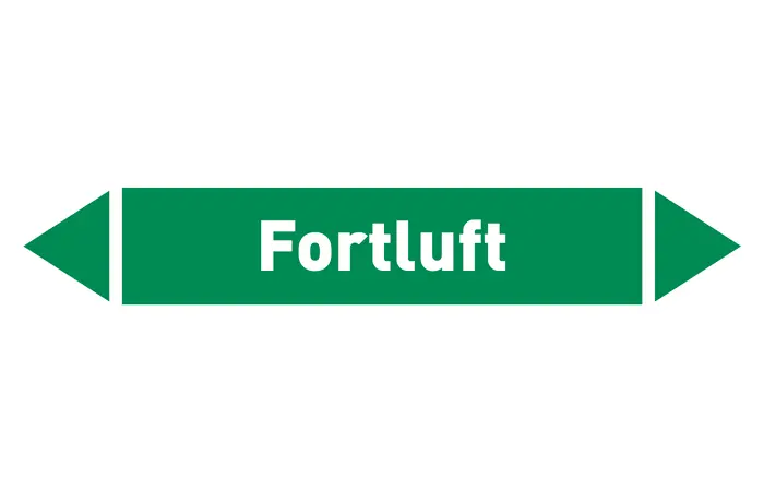 Pfeil Fortluft grün/weiß 215x40 mm