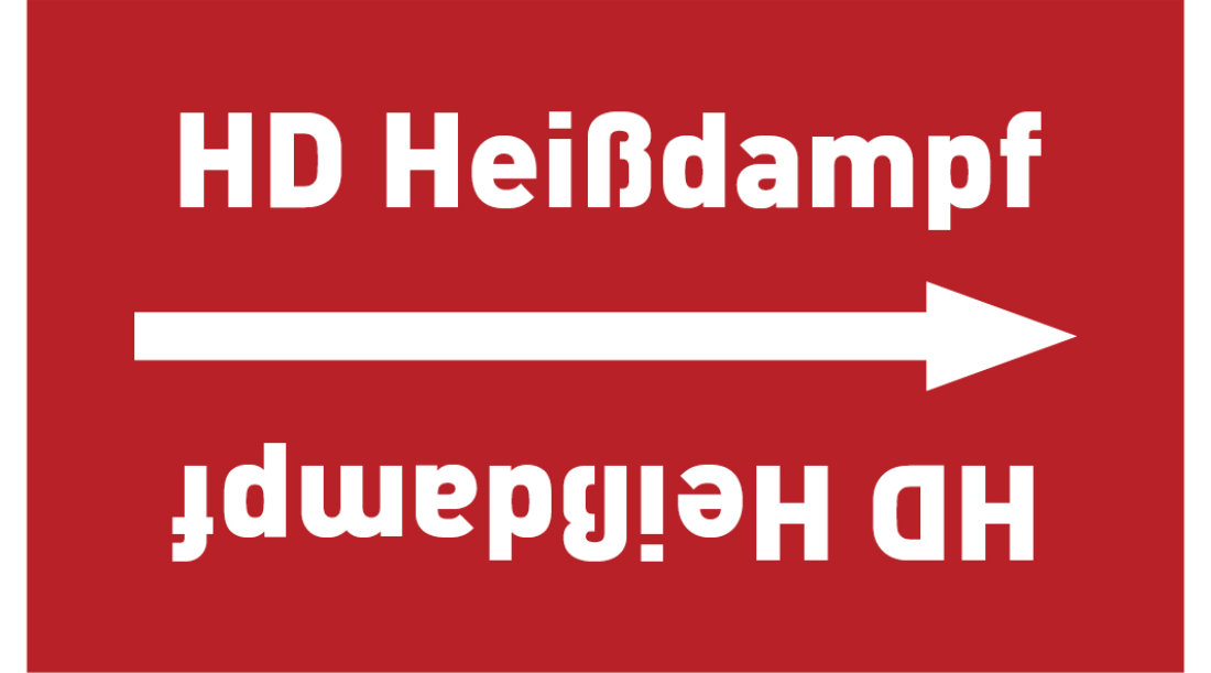 Kennzeichnungsband HD Heißdampf rot/weiß ab Ø 50 mm 33 m/Rolle
