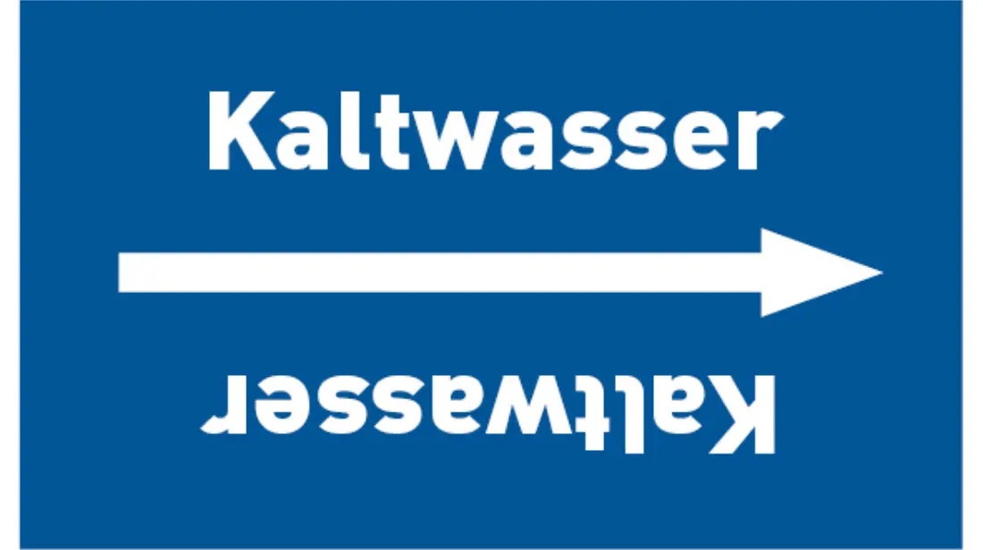 Kennzeichnungsband Kaltwasser blau/weiß, bis Ø 50 mm 33 m/Rolle