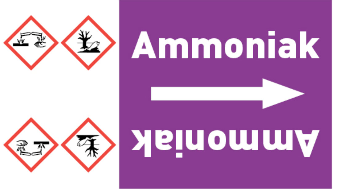 Kennzeichnungsband Ammoniak violett/weiß bis Ø 50 mm 33 m/Rolle