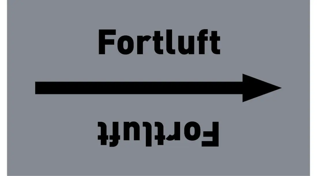 Kennzeichnungsband Fortluft grau/schwarz ab Ø 50 mm 33 m/Rolle