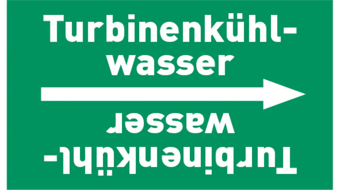 Kennzeichnungsband Turbinenkühlwasser grün/weiß bis Ø 50 mm 33 m/Rolle