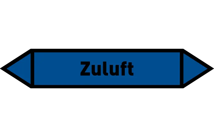 Pfeil Zuluft blau/schwarz 215x40 mm