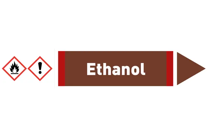 Pfeil rechts Ethanol braun/weiß 125x25 mm