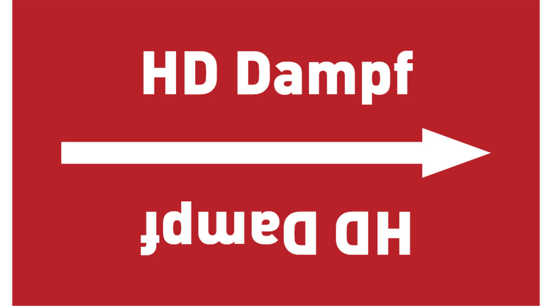 Kennzeichnungsband HD Dampf rot/weiß ab Ø 50 mm 33 m/Rolle