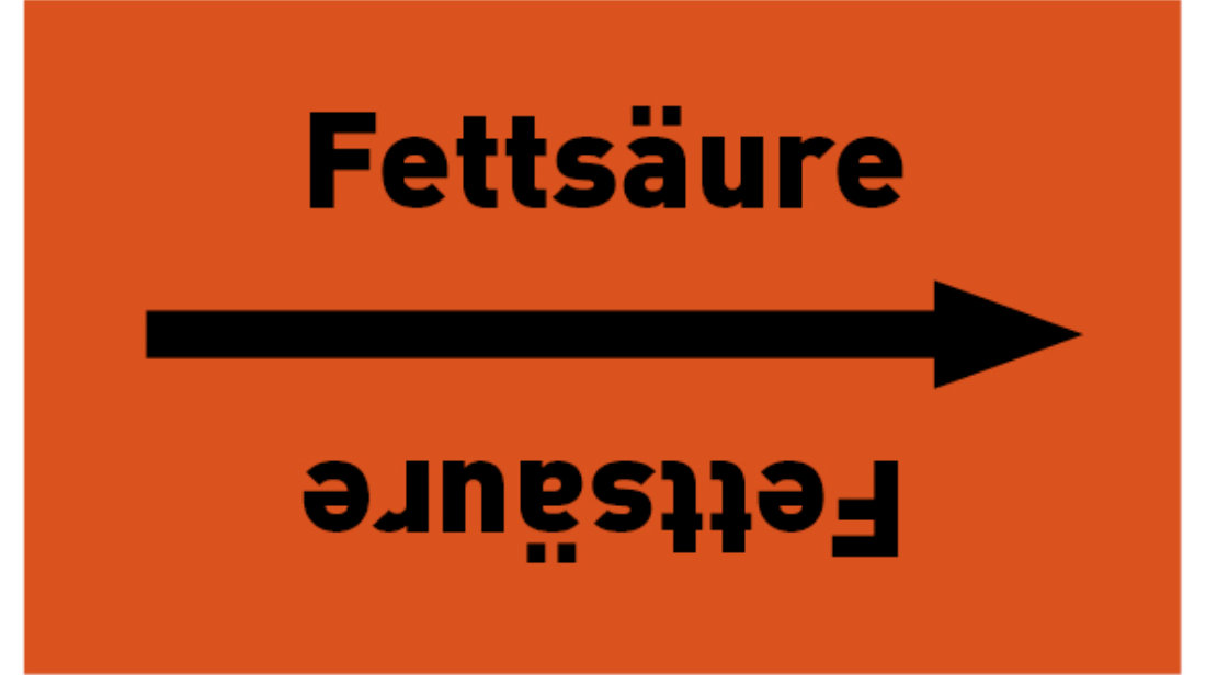 Kennzeichnungsband Fettsäure orange/schwarz bis Ø 50 mm 33 m/Rolle