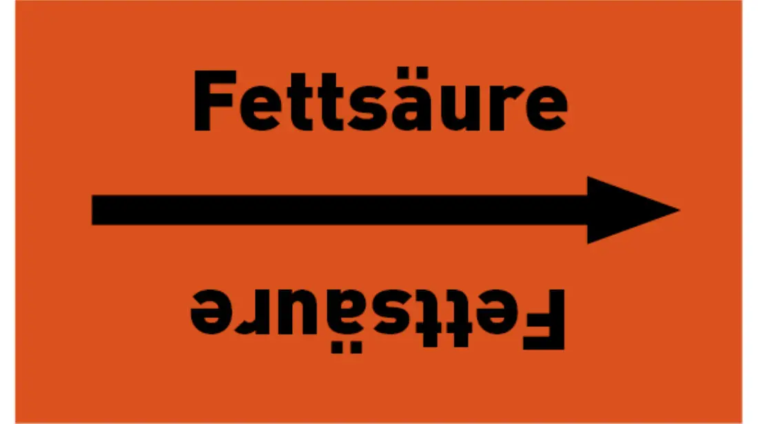 Kennzeichnungsband Fettsäure orange/schwarz bis Ø 50 mm 33 m/Rolle