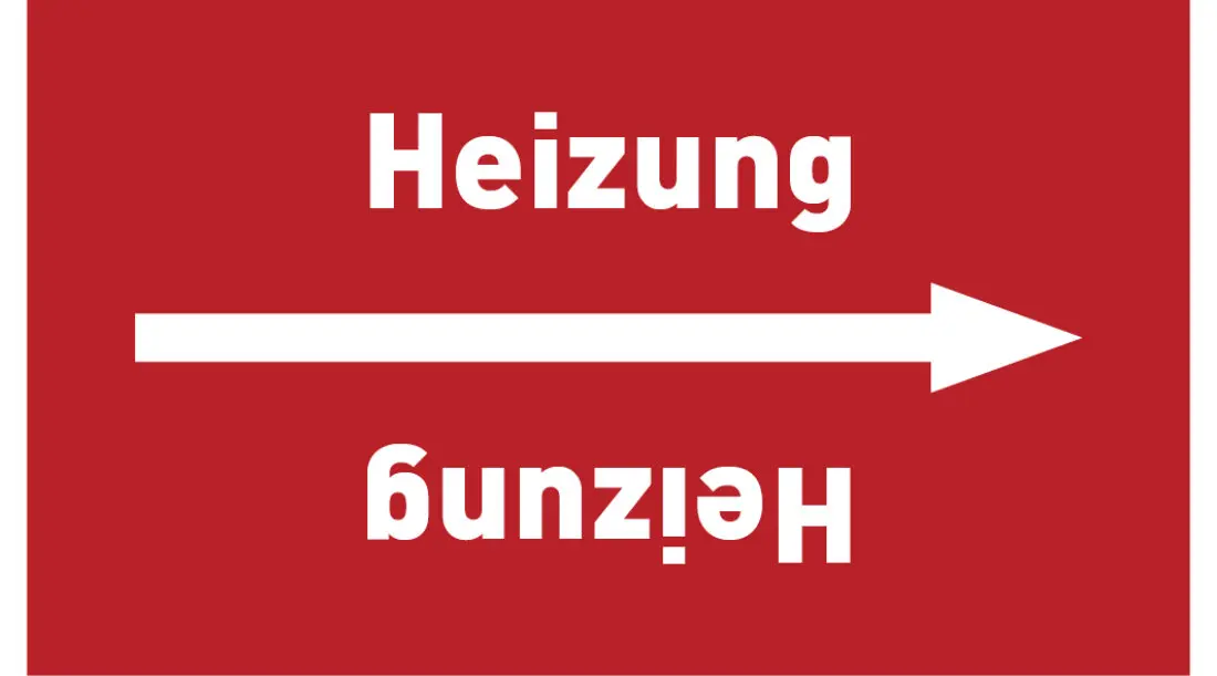 Kennzeichnungsband Heizung rot/weiß, ab Ø 50 mm 33 m/Rolle