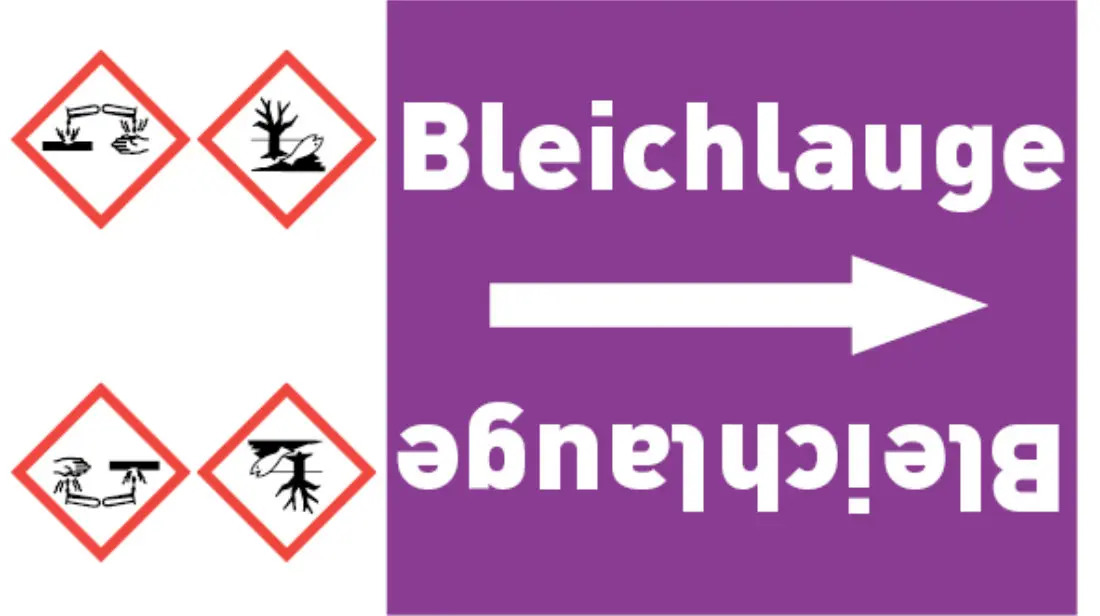 Kennzeichnungsband Bleichlauge violett/weiß bis Ø 50 mm 33 m/Rolle