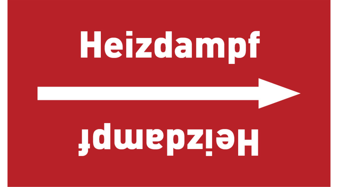 Kennzeichnungsband Heizdampf rot/weiß ab Ø 50 mm 33 m/Rolle